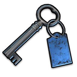 Clé de porte bleue