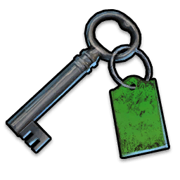Clé de porte verte